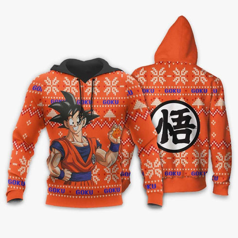 Divesart - Goku Brutto Natale maglione e felpa con cappuccio Regali di Natale personalizzati Anime Dragon Ball